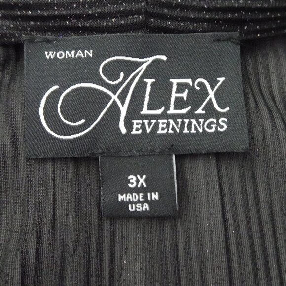 Alex Evenings Twinset Women’s Plus Size 3X Black Sparkle Cocktail Evening Flowy - Picture 11 of 14